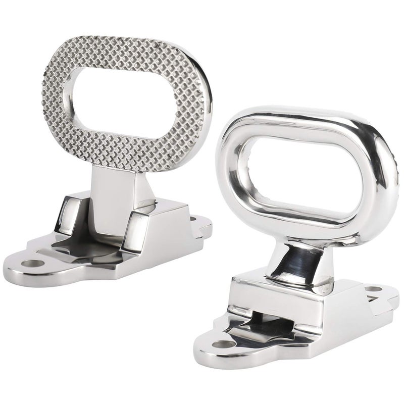 NovelBee 2 Pack of Heavy Duty 316 Stainless Steel Folding Flip up Step,Fold Down Grab for Boat,Trailer,Car,Truck,Camper - Image 1